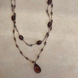 Light Purple Bead Necklaces x2